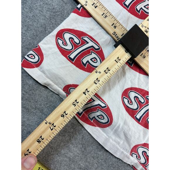 Vintage 60s STP All Over Print T Shirt Mens Small White Red Retro Graphic AOP - Picture 6 of 7